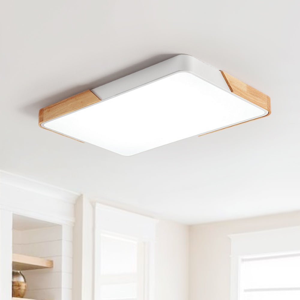 Rectangle LED flush mount ceiling light white — GildNest UK