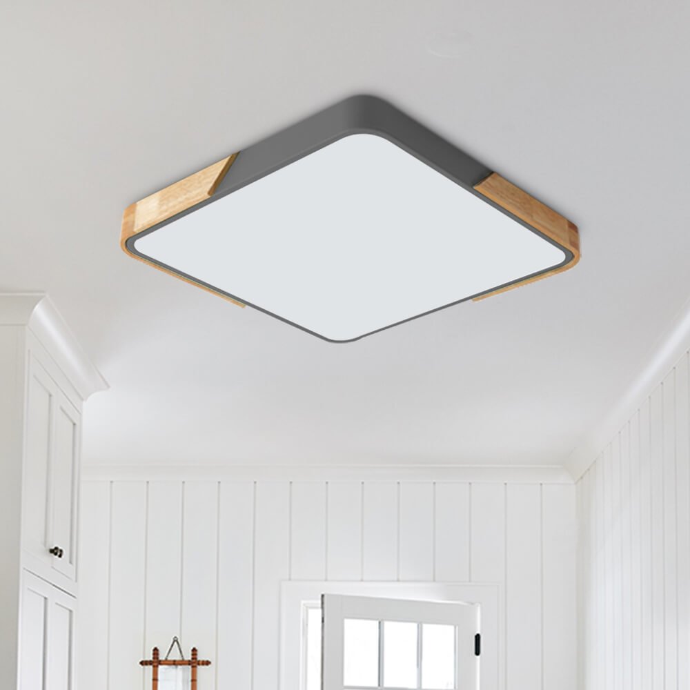 Square LED ceiling light with remote grey — GildNest UK