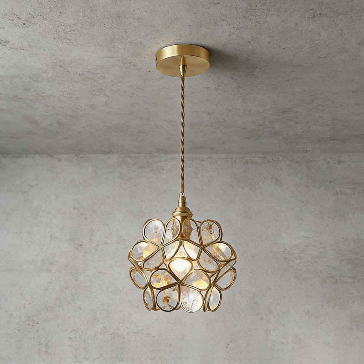 Glass Petal Pendant Light Transparent C