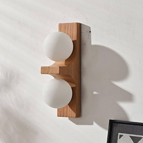 Eveline Double Wall Sconce Oak Short