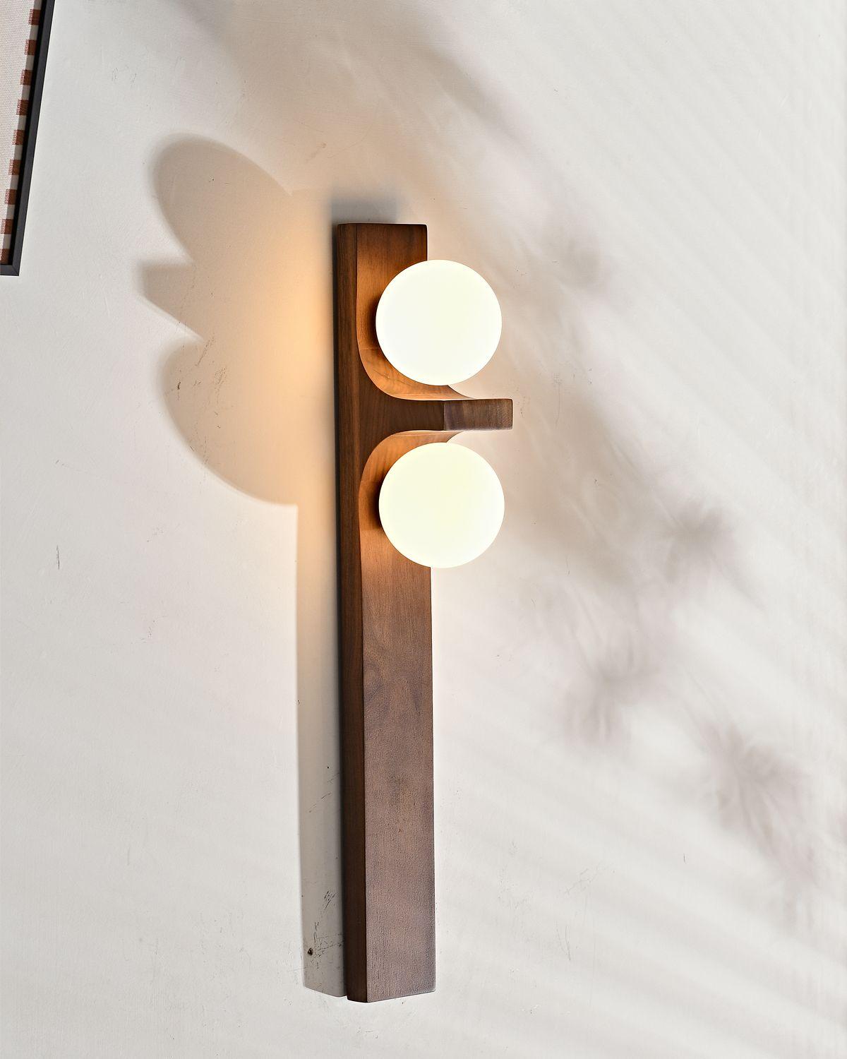 Eveline Double Wall Sconce lit angle