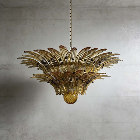 Murano Palmette Chandelier Small Amber