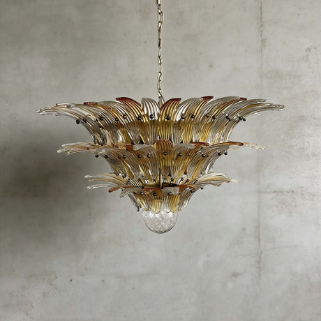 Murano Palmette Chandelier Medium Amber