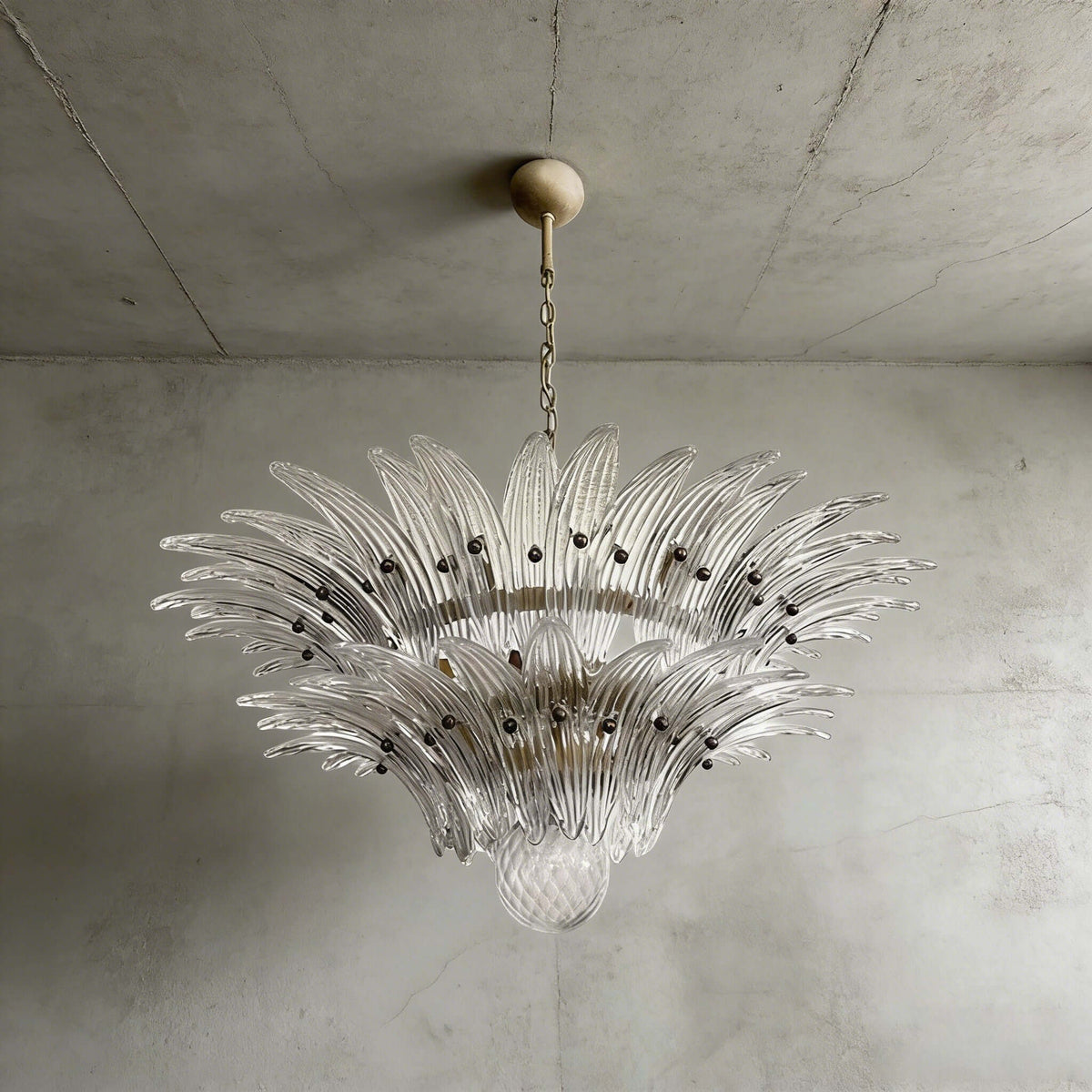 Murano Palmette Chandelier Small Clear