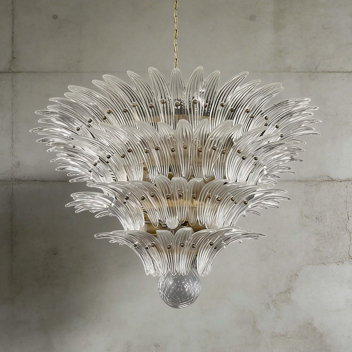 Murano Palmette Chandelier Large Clear