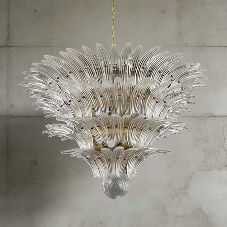 Murano Palmette Chandelier Large Clear