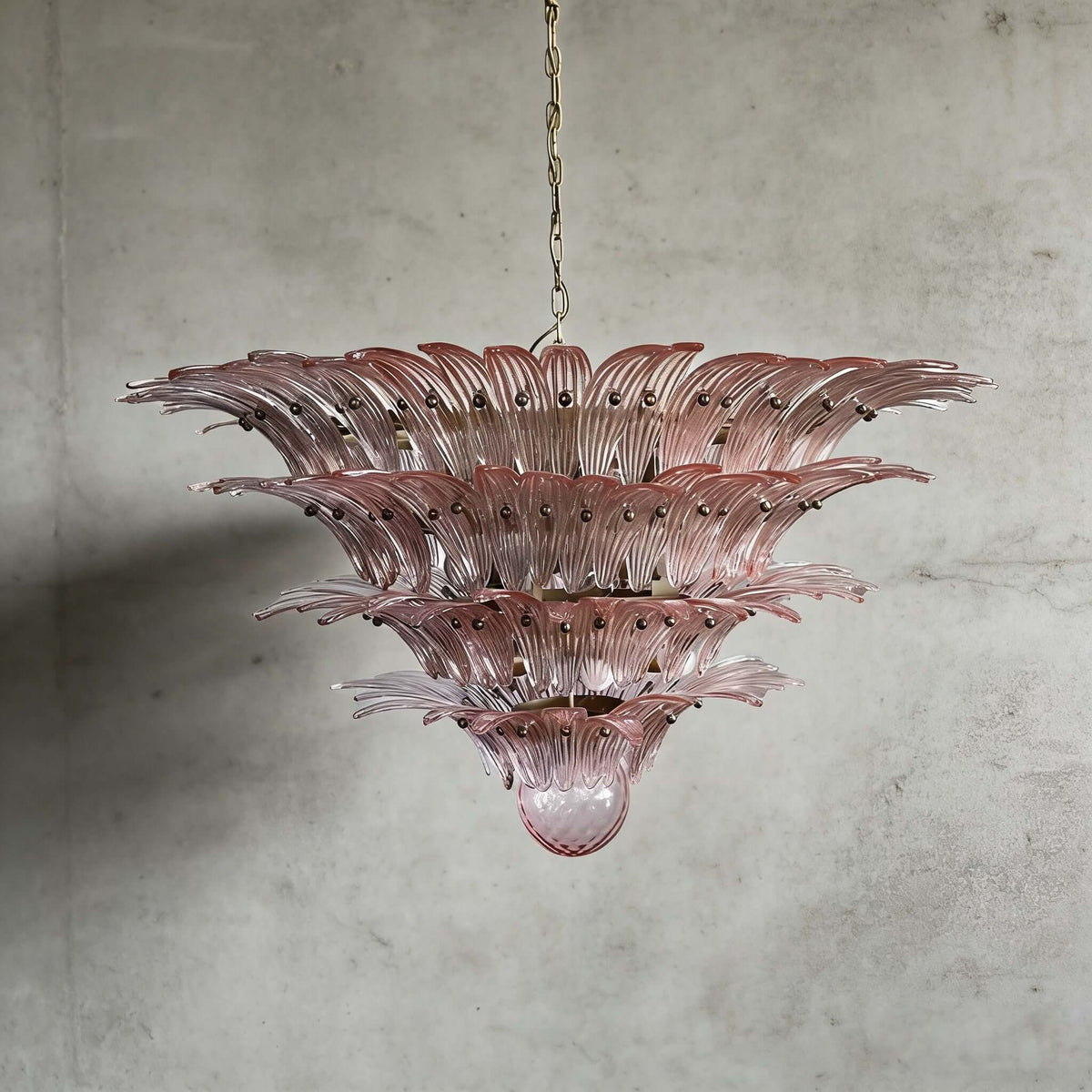 Murano Palmette Chandelier Large Pink