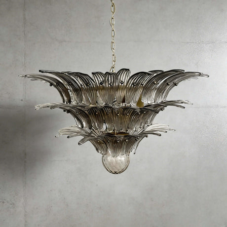 Murano Palmette Chandelier Medium Smoky Gray
