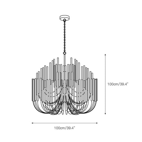 Multi-Stick Wooden Chandelier