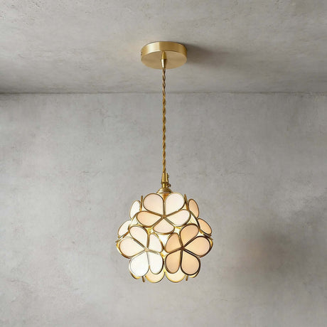 Glass Petal Pendant Light White