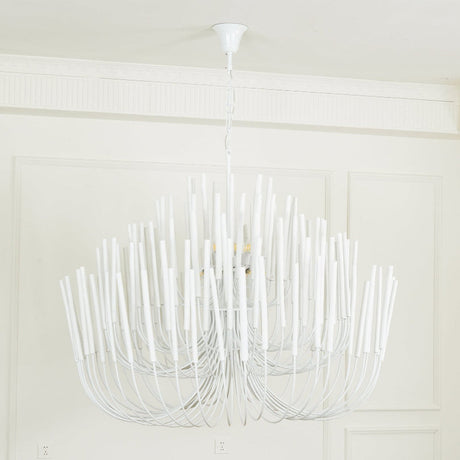 Multi-Stick Wooden Chandelier