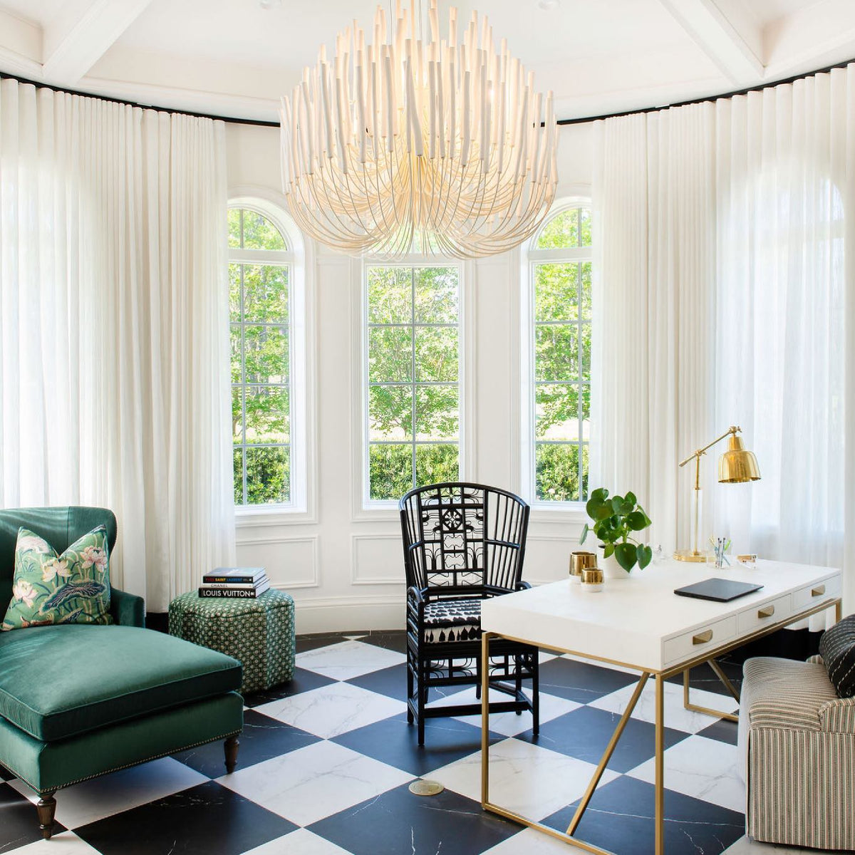 Multi-Stick Wooden Chandelier